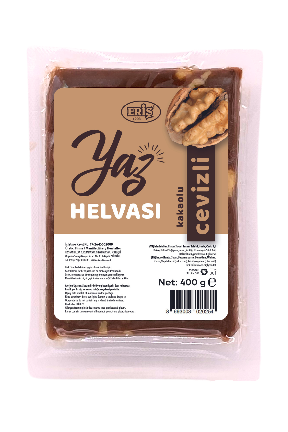 400 gr Kakaolu Cevizli Yaz Helvası