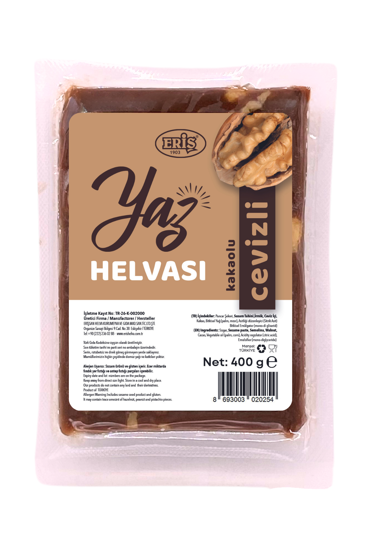 400 gr Kakaolu Cevizli Yaz Helvası